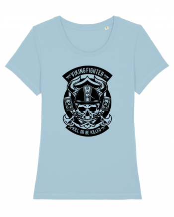 Viking Skull Black Sky Blue