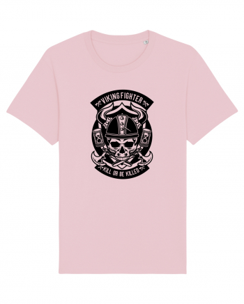 Viking Skull Black Cotton Pink