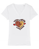 Teddy Bear Love Tricou mânecă scurtă guler V Damă Evoker