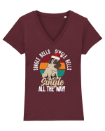 Single bells - pentru cei singuri si nelinistiti ! Tricou mânecă scurtă guler V Damă Evoker