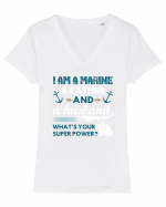 MARINE Tricou mânecă scurtă guler V Damă Evoker