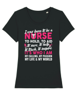 NURSE Tricou mânecă scurtă guler larg fitted Damă Expresser