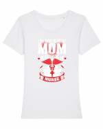 NURSE Tricou mânecă scurtă guler larg fitted Damă Expresser