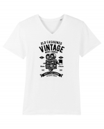 Vintage Movie Camera Black Tricou mânecă scurtă guler V Bărbat Presenter