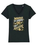 respect Tricou mânecă scurtă guler V Damă Evoker