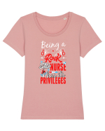 NURSE Tricou mânecă scurtă guler larg fitted Damă Expresser