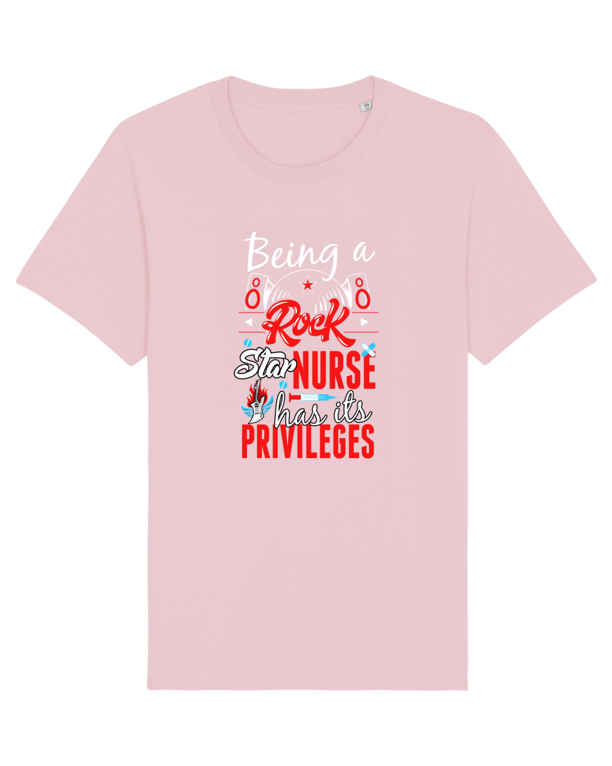 Tricou mânecă scurtă Unisex Rocker Cotton Pink