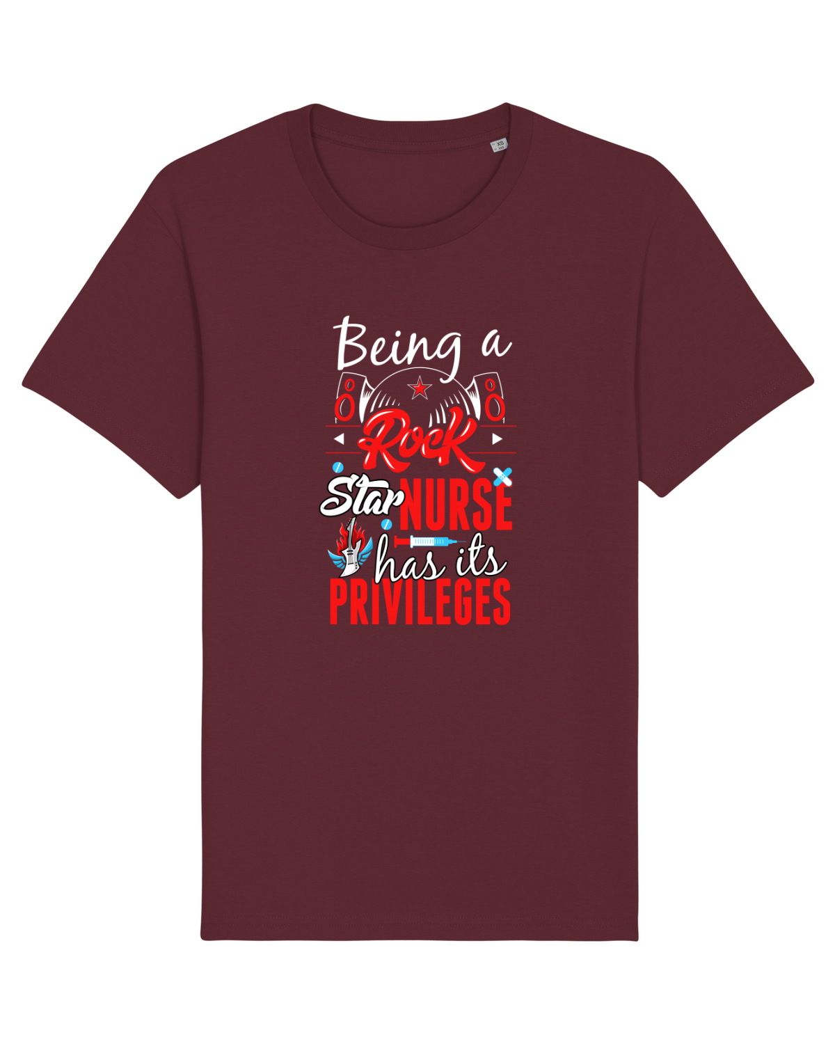 Tricou mânecă scurtă Unisex Rocker Burgundy