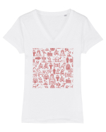 Egipt Antic Tricou mânecă scurtă guler V Damă Evoker