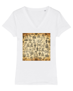 Egipt Antic Tricou mânecă scurtă guler V Damă Evoker