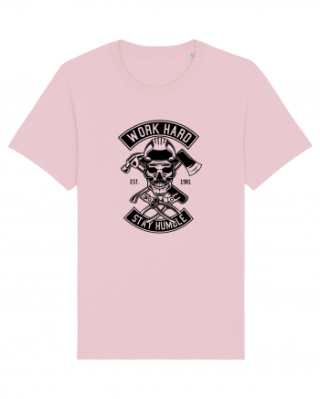 Work Hard Stay Humble Black Cotton Pink