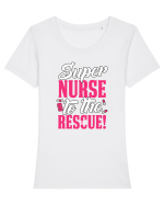 NURSE Tricou mânecă scurtă guler larg fitted Damă Expresser