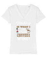 TEACHER Tricou mânecă scurtă guler V Damă Evoker