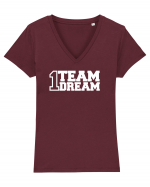 ONE TEAM ONE DREAM Tricou mânecă scurtă guler V Damă Evoker