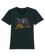 Motorcycles are really fun Tricou mânecă scurtă guler V Bărbat Presenter