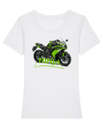Motorcycles are always fun Tricou mânecă scurtă guler larg fitted Damă Expresser
