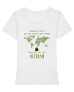 VETERAN Tricou mânecă scurtă guler larg fitted Damă Expresser
