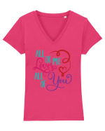 All of me Loves All of You Tricou mânecă scurtă guler V Damă Evoker