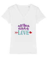 All you need is Love Tricou mânecă scurtă guler V Damă Evoker