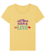 All you need is Love Tricou mânecă scurtă guler larg fitted Damă Expresser