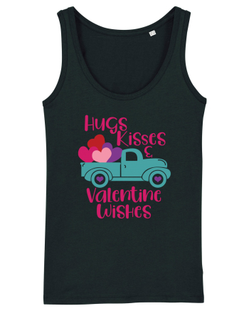 Hugs Kisses and Valentine Wishes Black