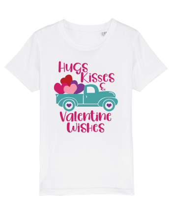 Hugs Kisses and Valentine Wishes White