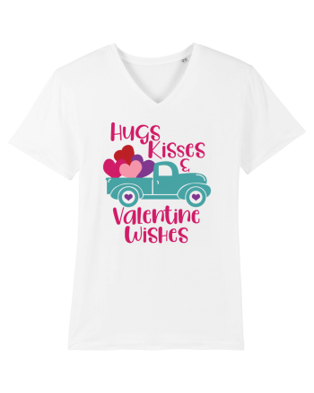 Hugs Kisses and Valentine Wishes White
