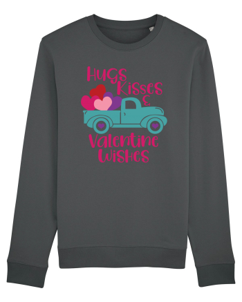 Hugs Kisses and Valentine Wishes Anthracite