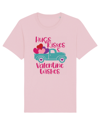 Hugs Kisses and Valentine Wishes Cotton Pink
