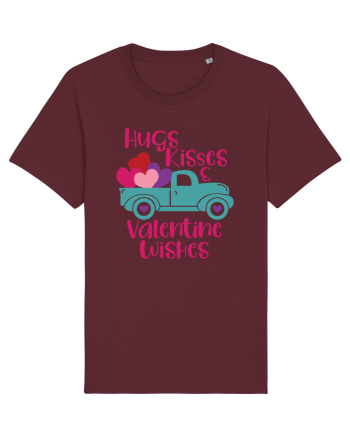 Hugs Kisses and Valentine Wishes Burgundy