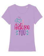 I Adore You Tricou mânecă scurtă guler larg fitted Damă Expresser