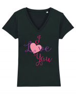 I Love You Tricou mânecă scurtă guler V Damă Evoker