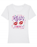 Free Kisses Tricou mânecă scurtă guler larg fitted Damă Expresser