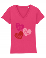 Love Hugs Kisses Tricou mânecă scurtă guler V Damă Evoker