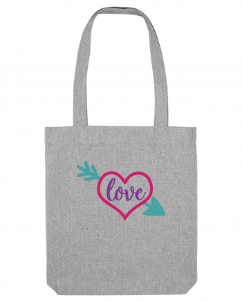 Love in heart with arrow Heather Grey