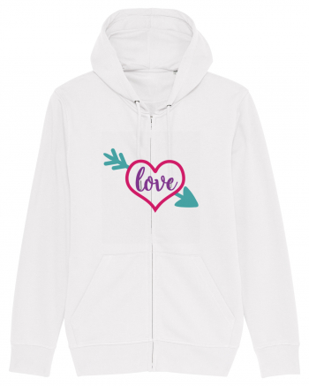 Love in heart with arrow White