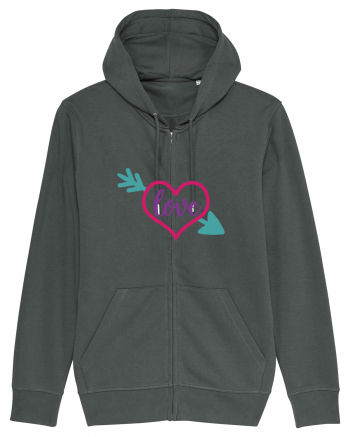 Love in heart with arrow Anthracite