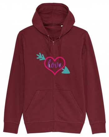 Love in heart with arrow Burgundy