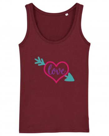 Love in heart with arrow Burgundy