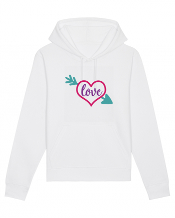 Love in heart with arrow White