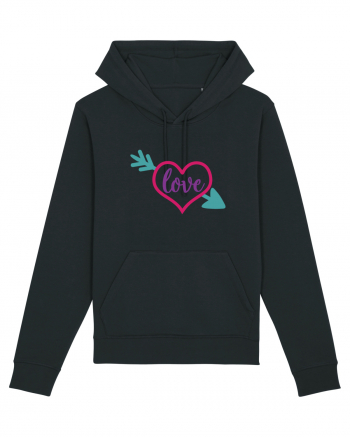 Love in heart with arrow Black