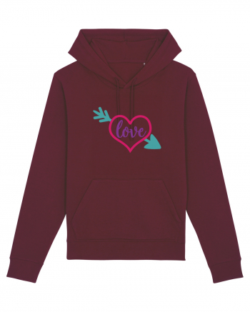 Love in heart with arrow Burgundy