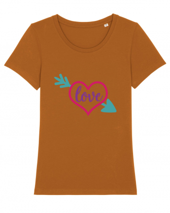 Love in heart with arrow Roasted Orange