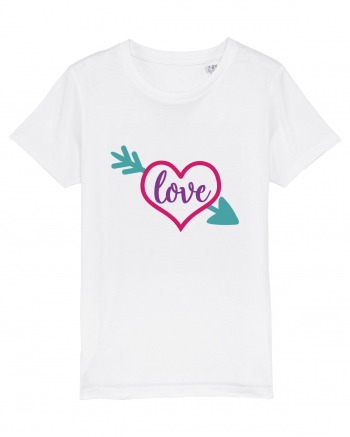 Love in heart with arrow White