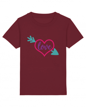 Love in heart with arrow Burgundy