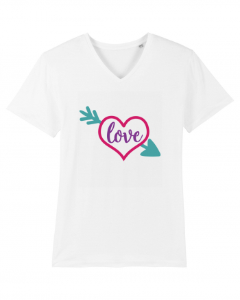 Love in heart with arrow White