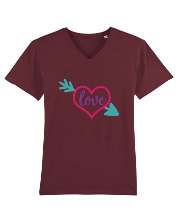 Love in heart with arrow Burgundy