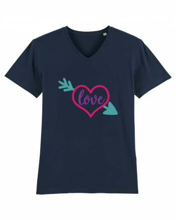 Love in heart with arrow French Navy