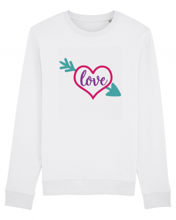 Love in heart with arrow White