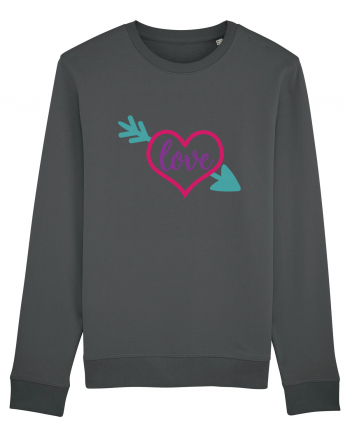 Love in heart with arrow Anthracite